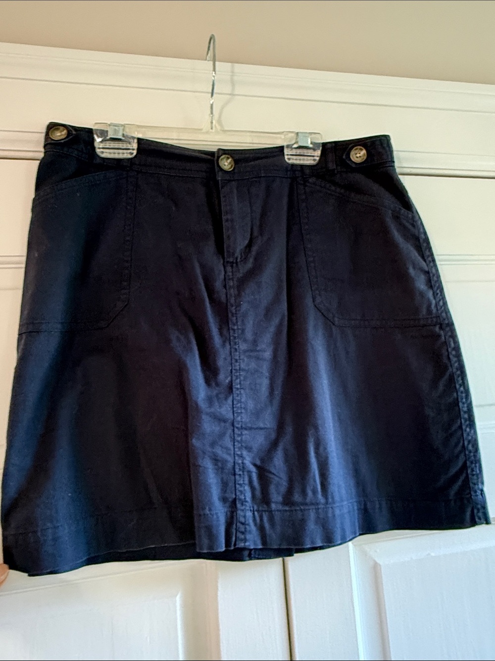 Per Se Navy Mini Skirt with Front Pockets